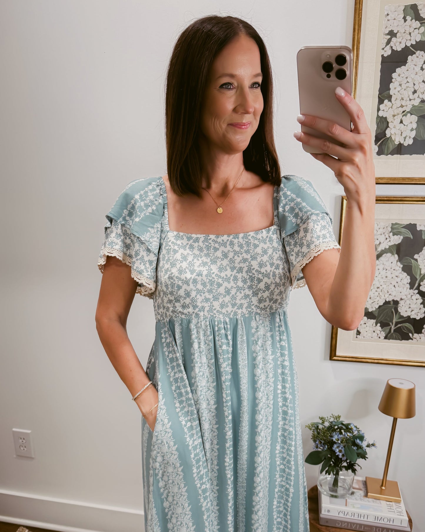 Willow Mist Floral Maxi Dress