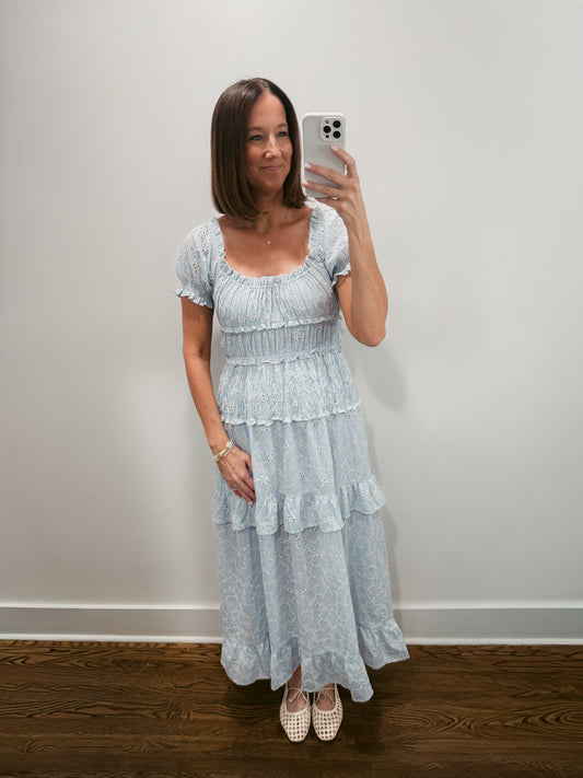 The Sky Eyelet Maxi Dress