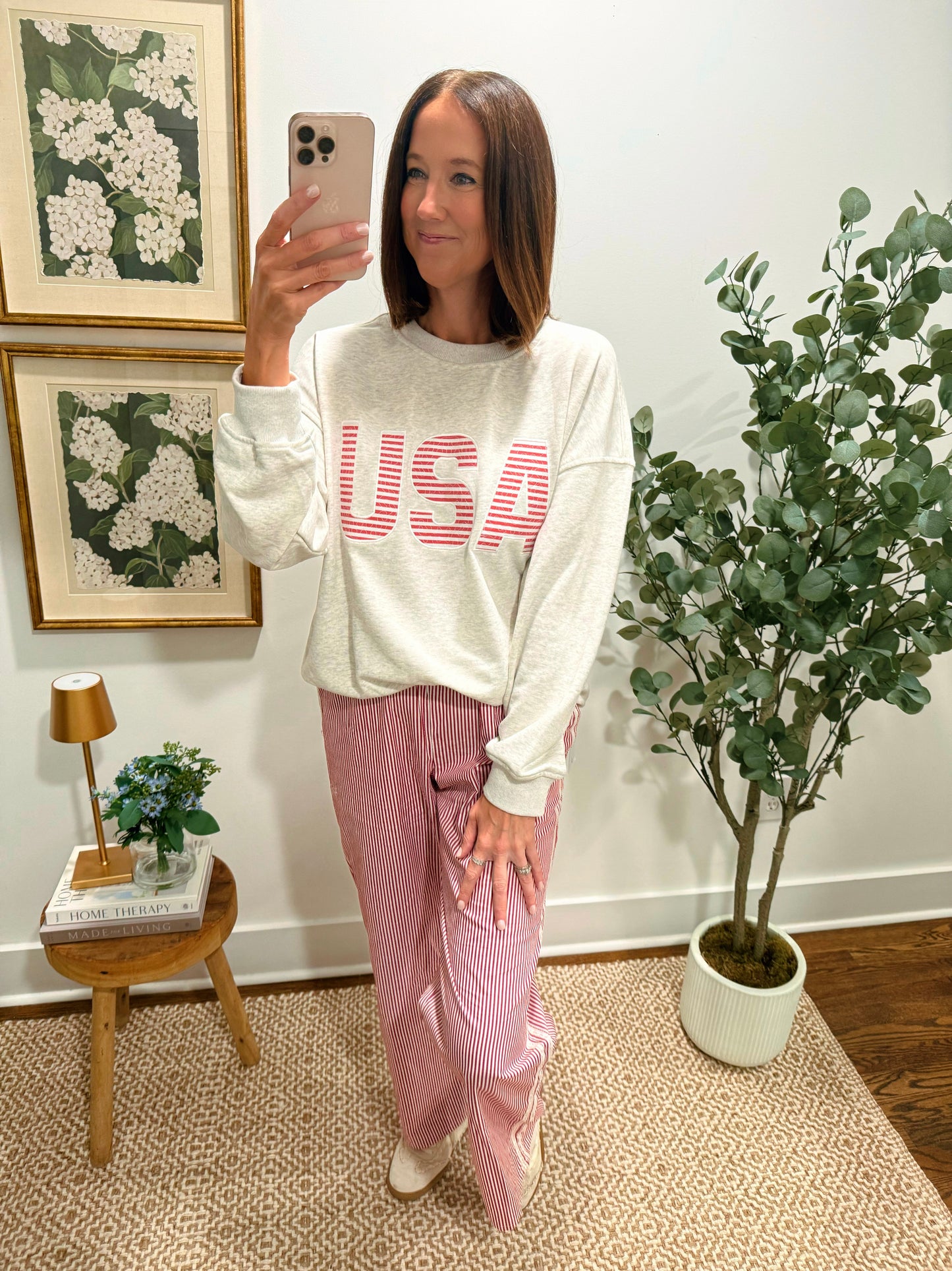 Sutton Red Striped Pants