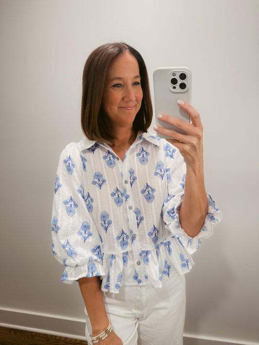The Bluebell Peplum Blouse