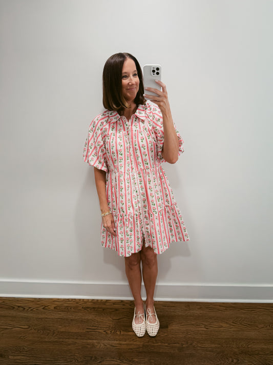The Rose and Stripe Tiered Dress