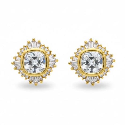 Radiant Crown Stud Earrings