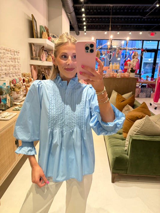 The Baby Blue Ruffle Blouse