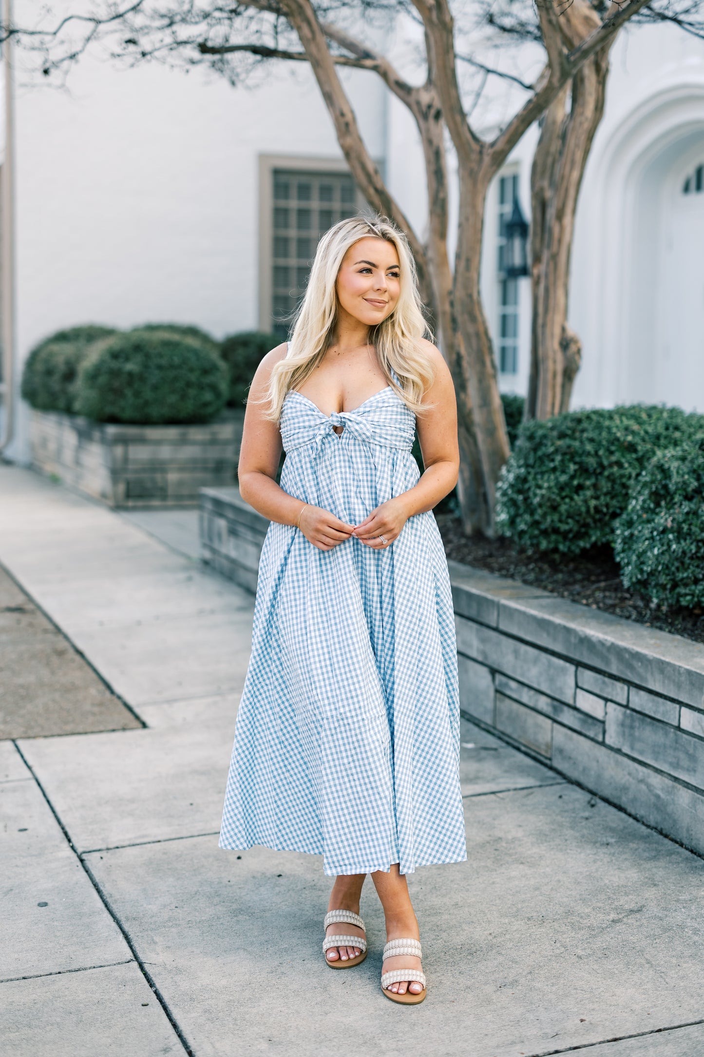 The Kenny Blue Gingham Maxi Dress