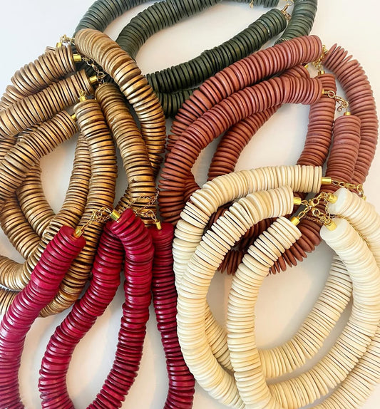 The Chunky Coconut Disc Bead Necklace