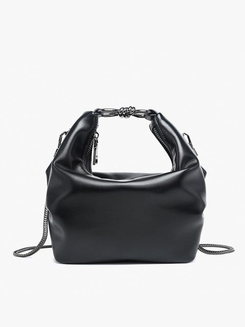 The Belfast Ruched Satchel w/ Knotted Metal Handle