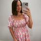 The Rosy Garden Smocked Midi Dress