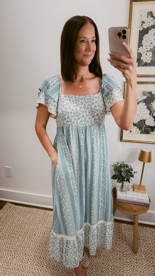 Willow Mist Floral Maxi Dress