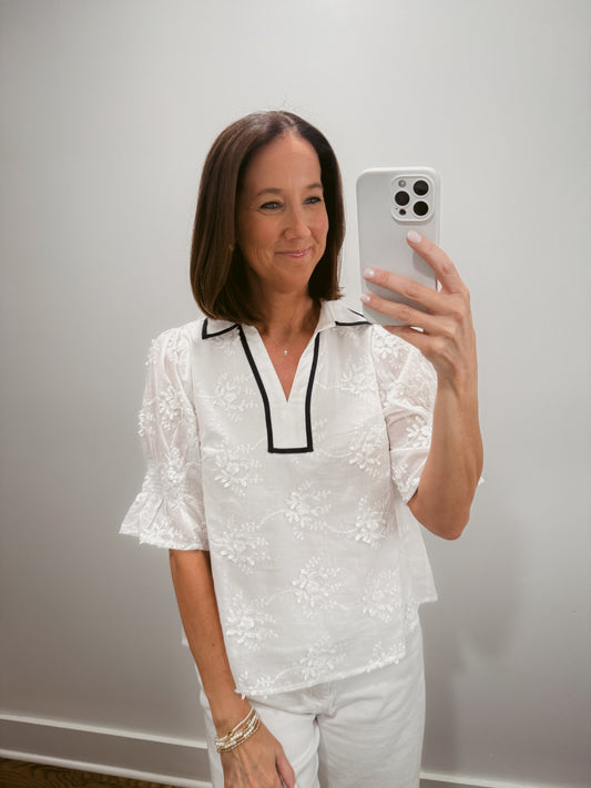 The 3D Lace White Blouse