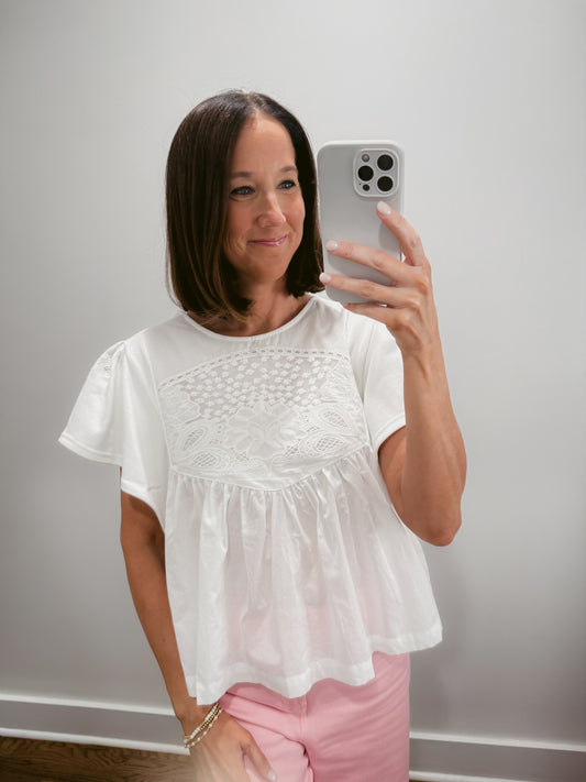 The Flutter Embroidered Top