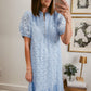 Meadow Eyelet Midi Dress in Blue