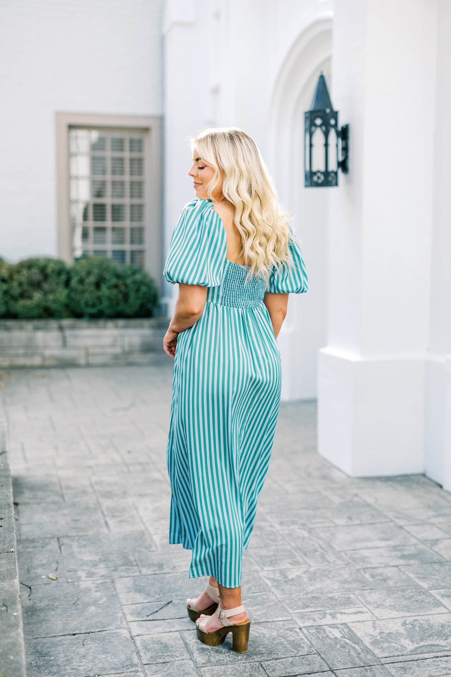 The Olivia Striped Square Neckline Maxi Dress