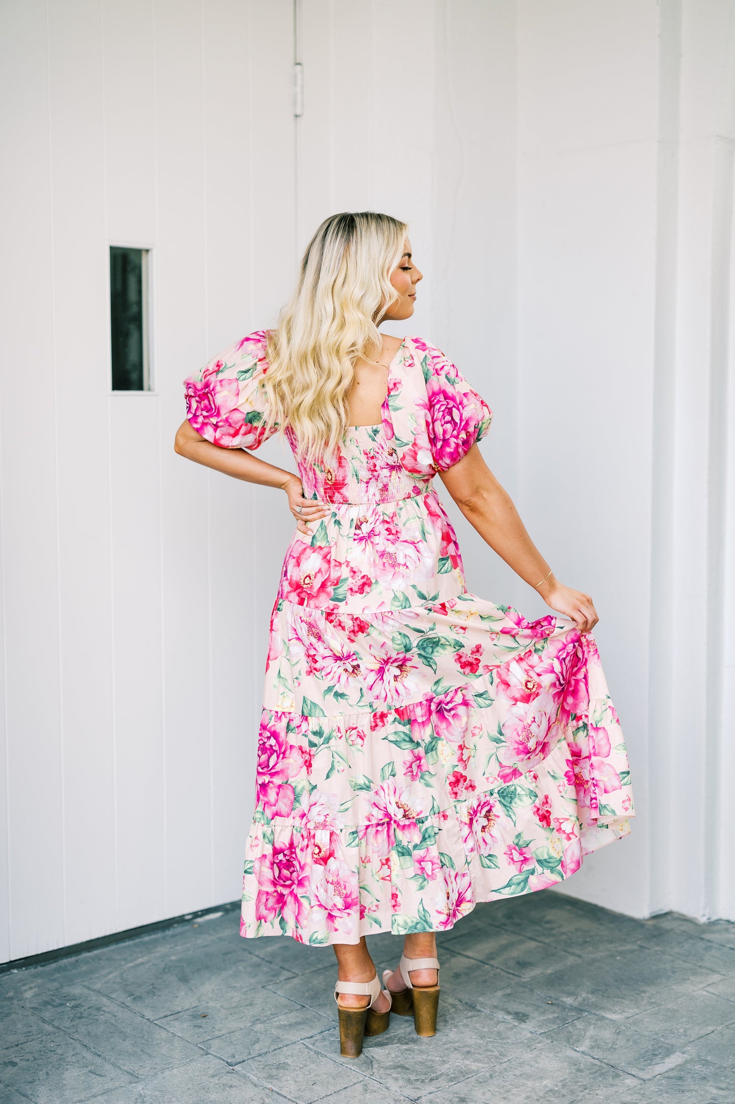 The Emily Puff Sleeve Floral Maxi Dress