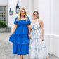 The Julian Tiered Midi Dress in Royal Blue