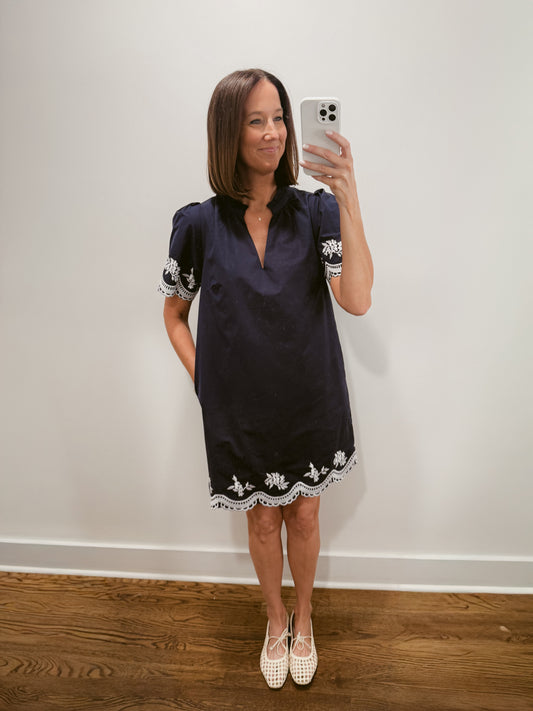 The Coastal Embroidered Shift Dress