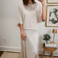 Satin Grace Skirt in Beige