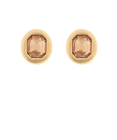 Emerald Shaped Topaz Stud Earrings