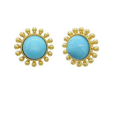 Turquoise Dotted Dome Earrings