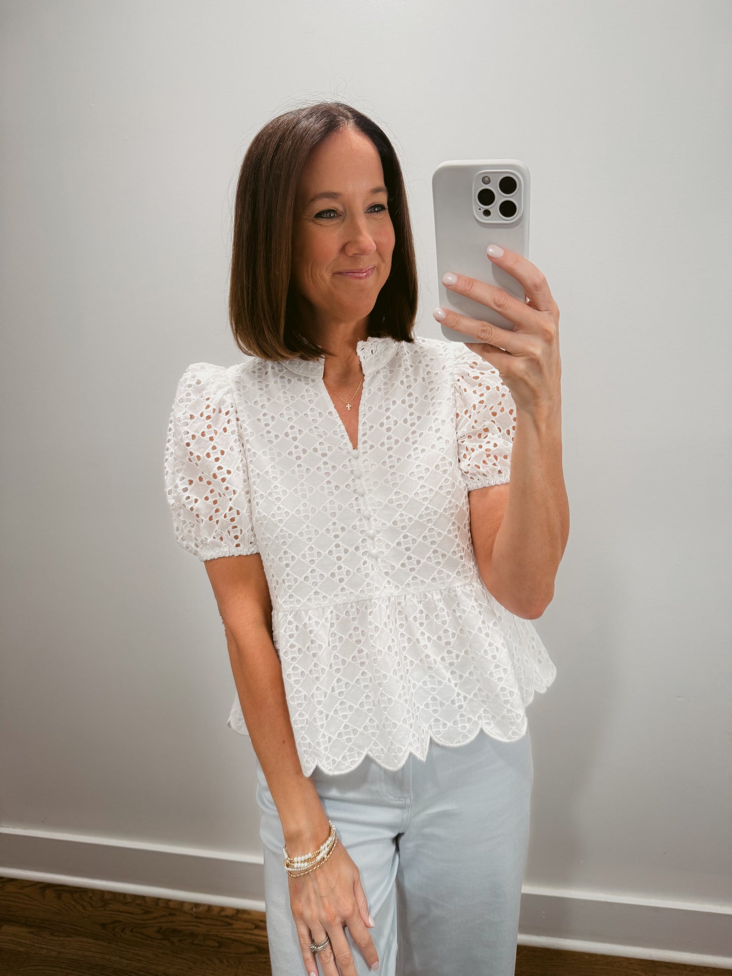 The Eyelet Blouse in White