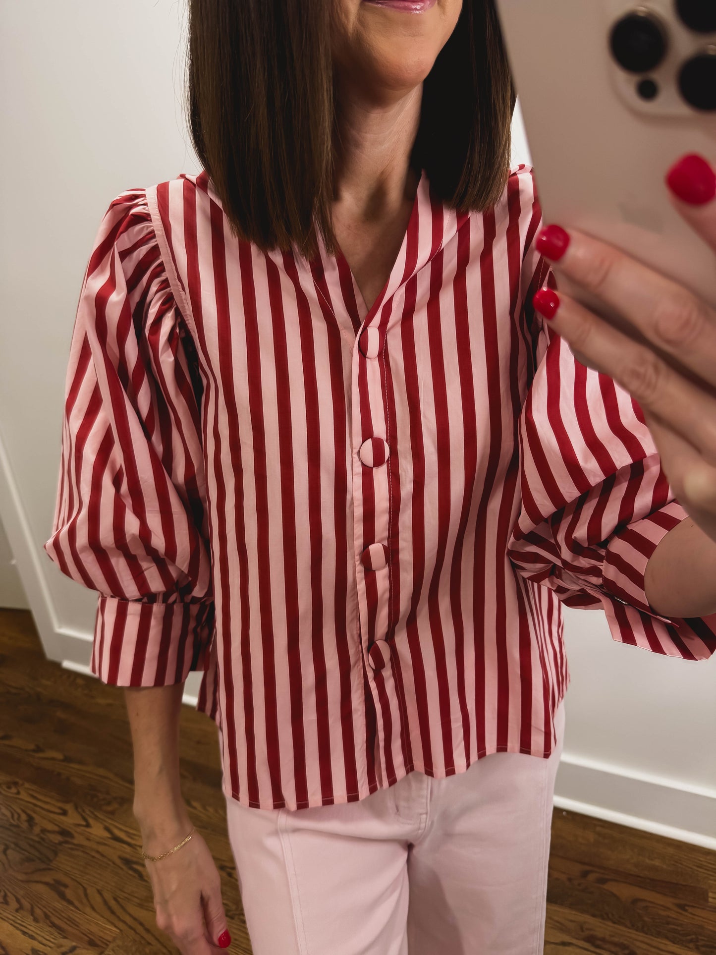 The Raspberry Stripe Top