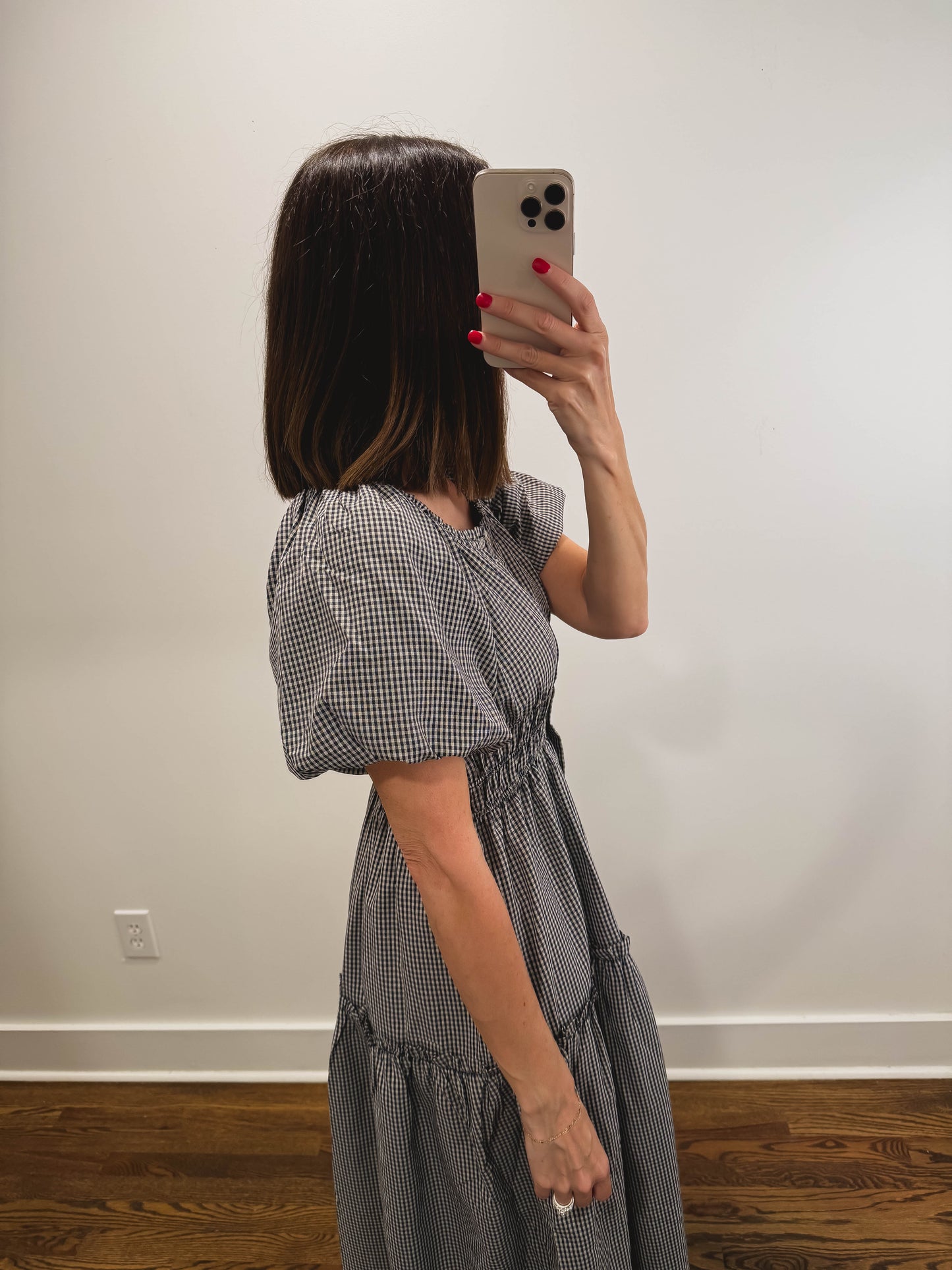 Nantucket Gingham Dress in Navy