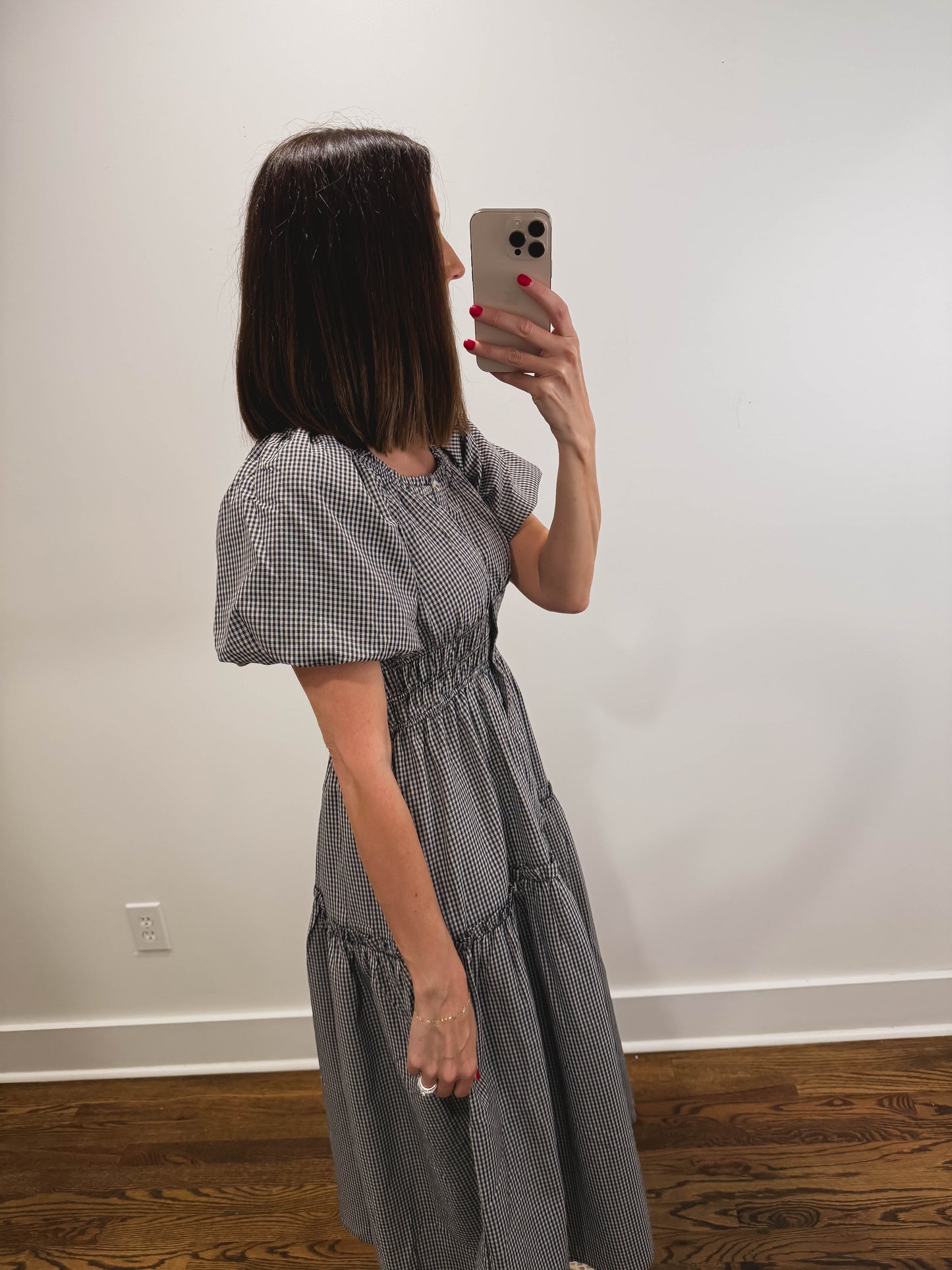Nantucket Gingham Dress in Navy