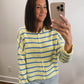 Striped Piper Cardigan in Light Yellow