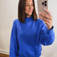 Nelly Mock Neck Pullover in Royal Blue