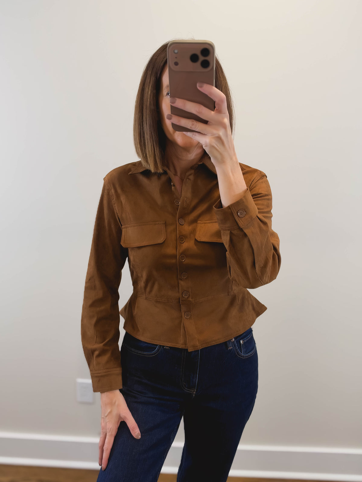 The Scout Jacket | Camel Faux Suede Jacket