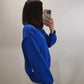 Nelly Mock Neck Pullover in Royal Blue