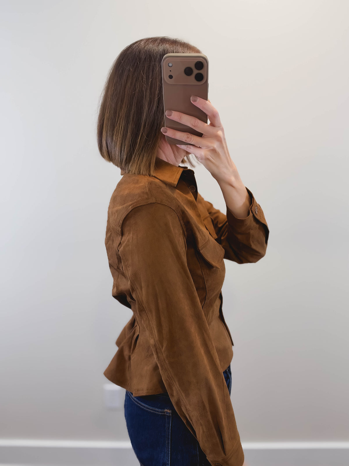 The Scout Jacket | Camel Faux Suede Jacket