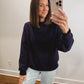 Nelly Mock Neck Pullover in Navy