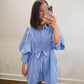 The Harbor Stripe Mini Dress in Blue