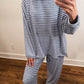 The Morgan Striped Oversized Long Sleeve Top in Blue