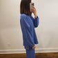 The Levi Striped Oversized Long Sleeve Top in Royal Blue