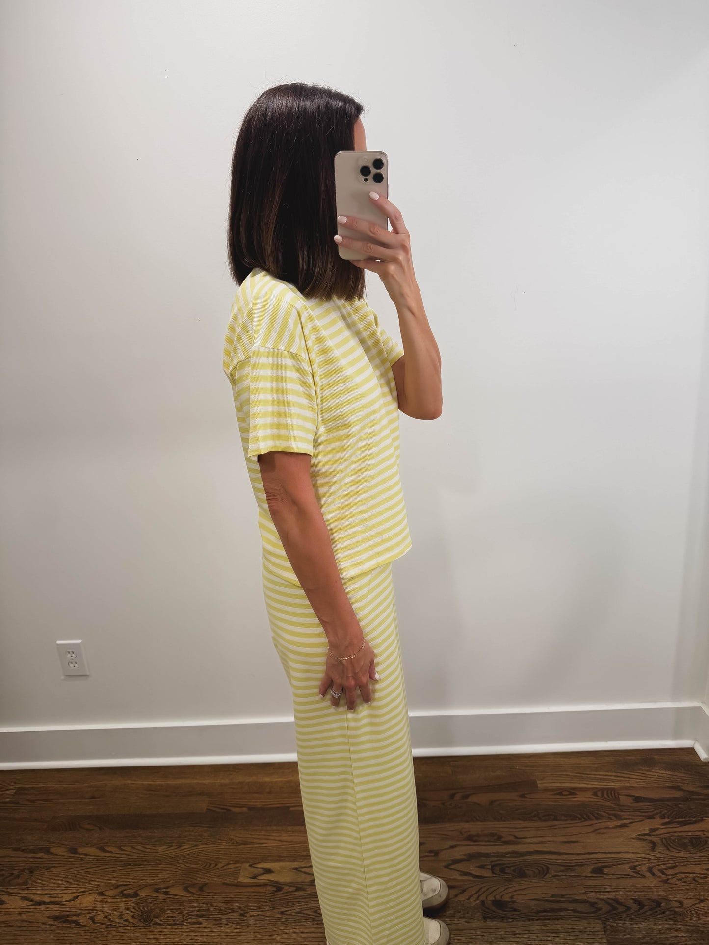 The Sandbar Striped Top in Yellow