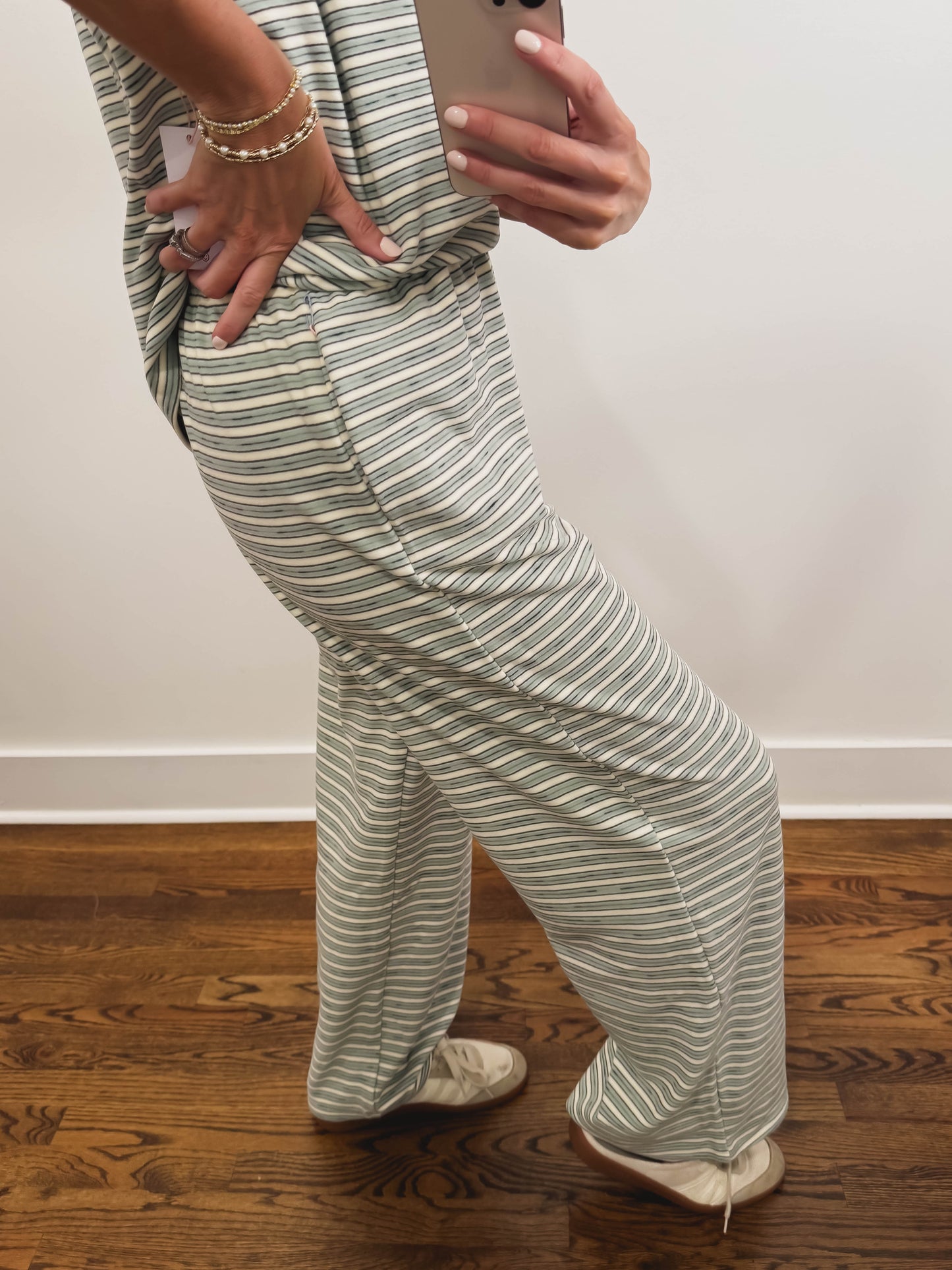 The Morgan Striped Pants in Mint