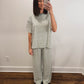 The Morgan Striped Oversized Short Sleeve Top in Mint