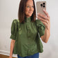 The Willow Short Sleeve Top in Green