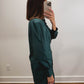 The Everly Pin Tuck Mini Dress in Hunter Green