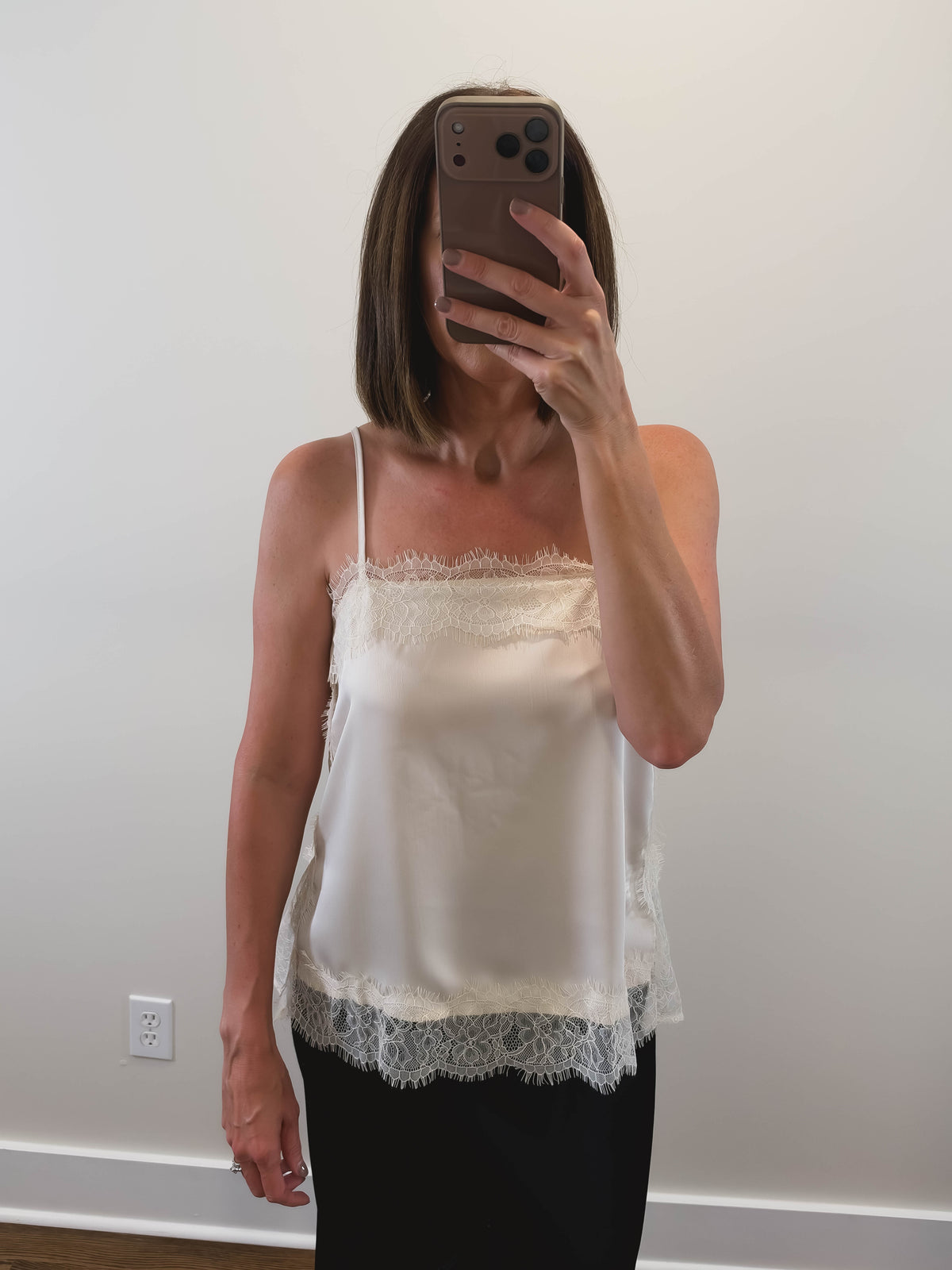 The Lillian Lace Cami in Pearl