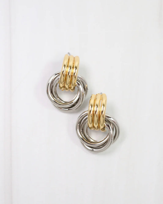 Scottsdale Two Tone Drop Earring Gold Silver