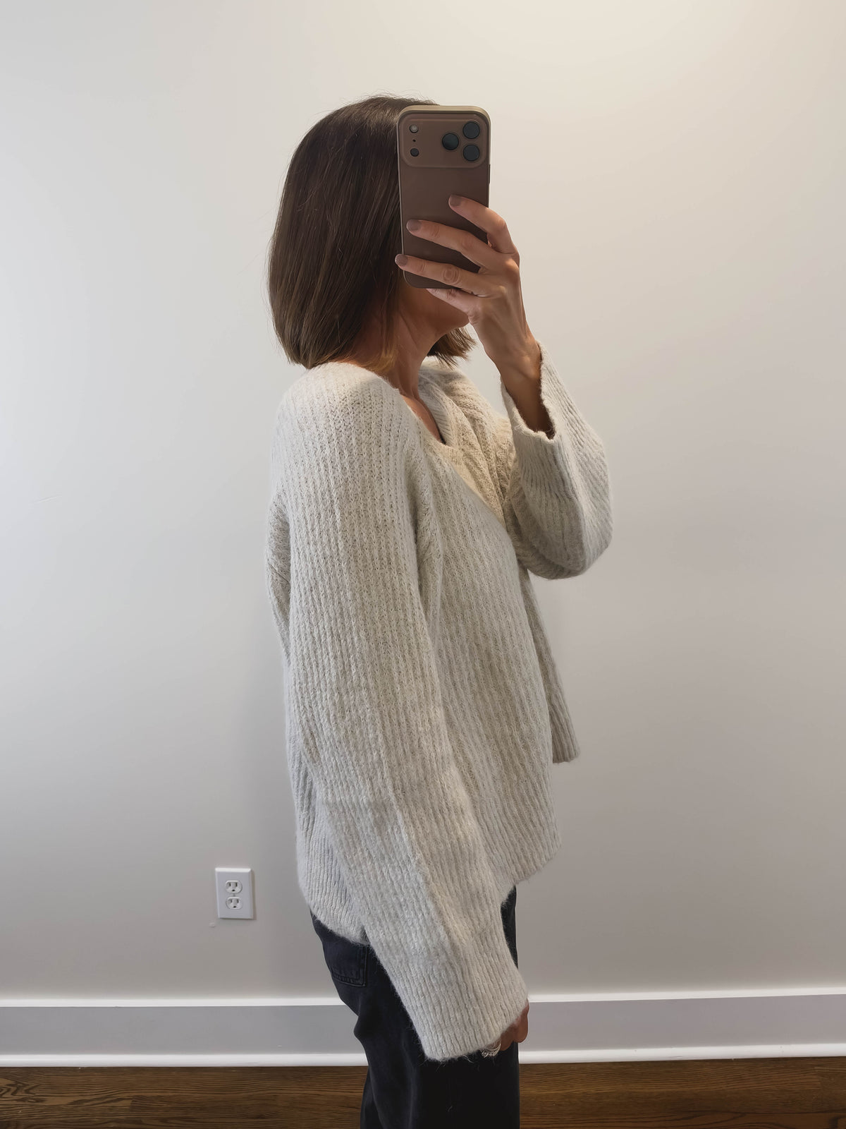 The Olivia Sweater in Light Grey