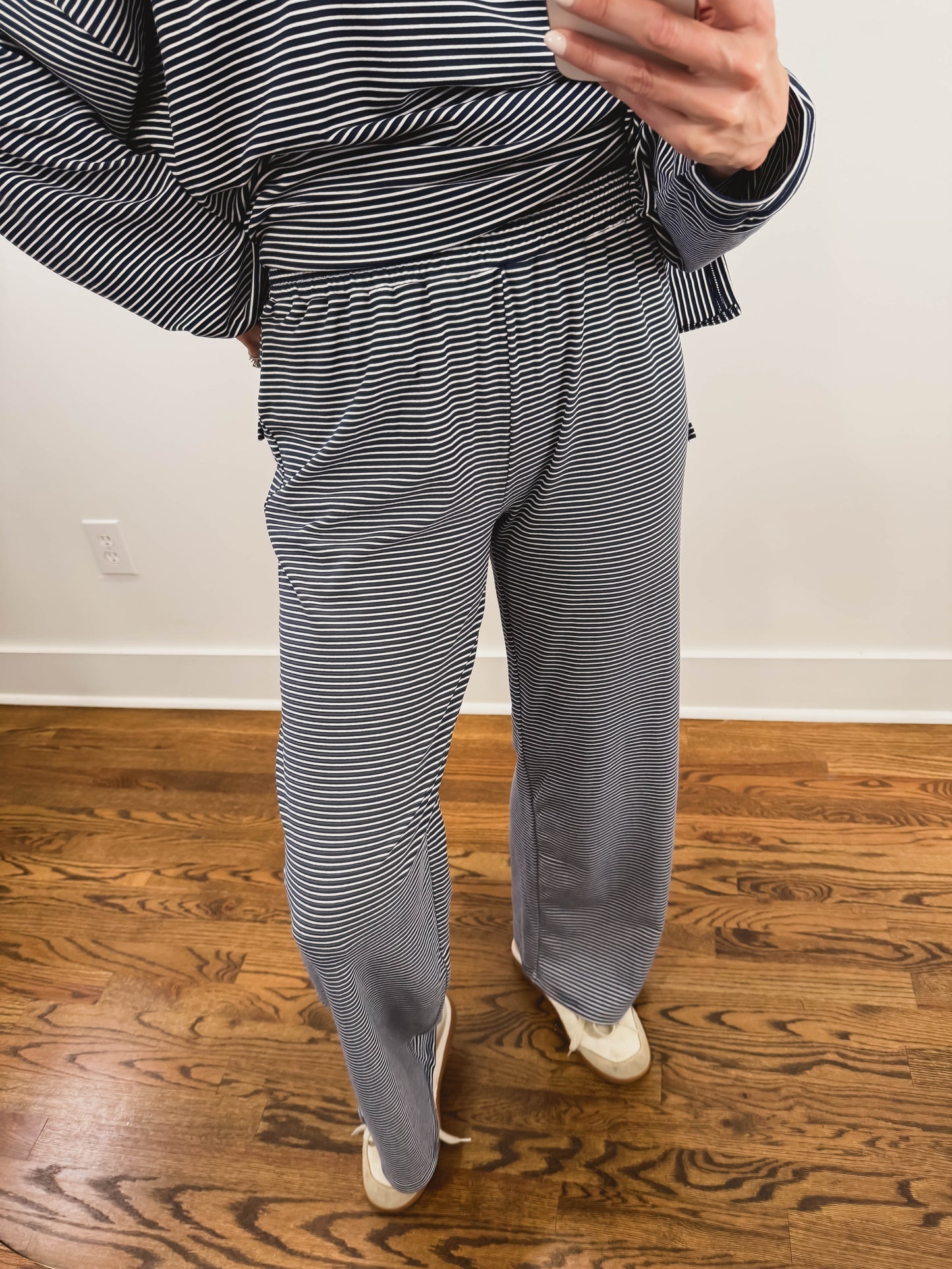 The Levi Striped Pants in Navy