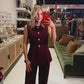 Maroon Pleated Pants