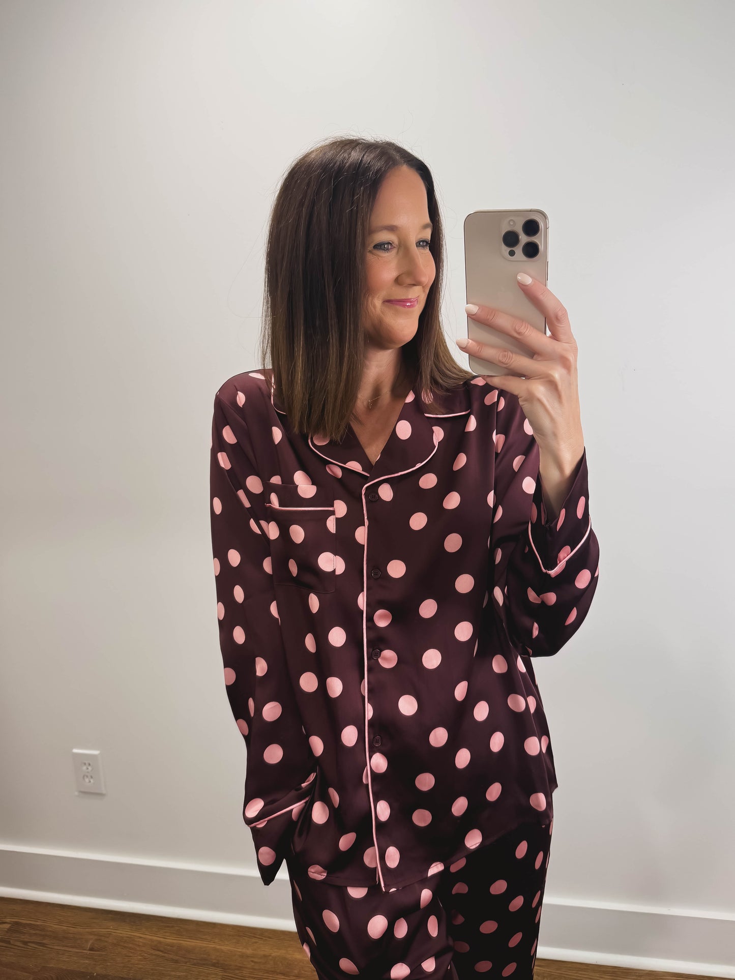 The Dottie Pajama Set in Burgundy