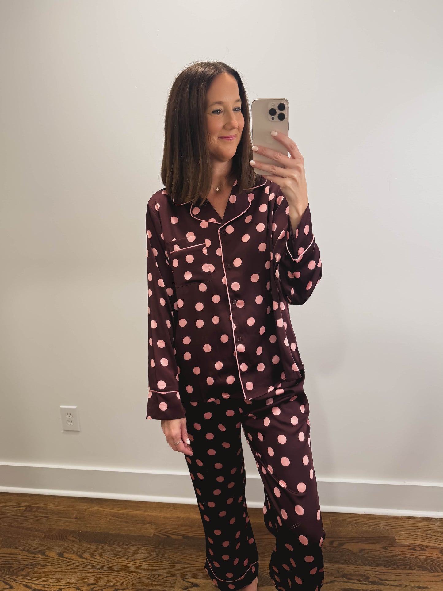 The Dottie Pajama Set in Burgundy