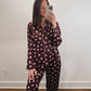 The Dottie Pajama Set in Burgundy