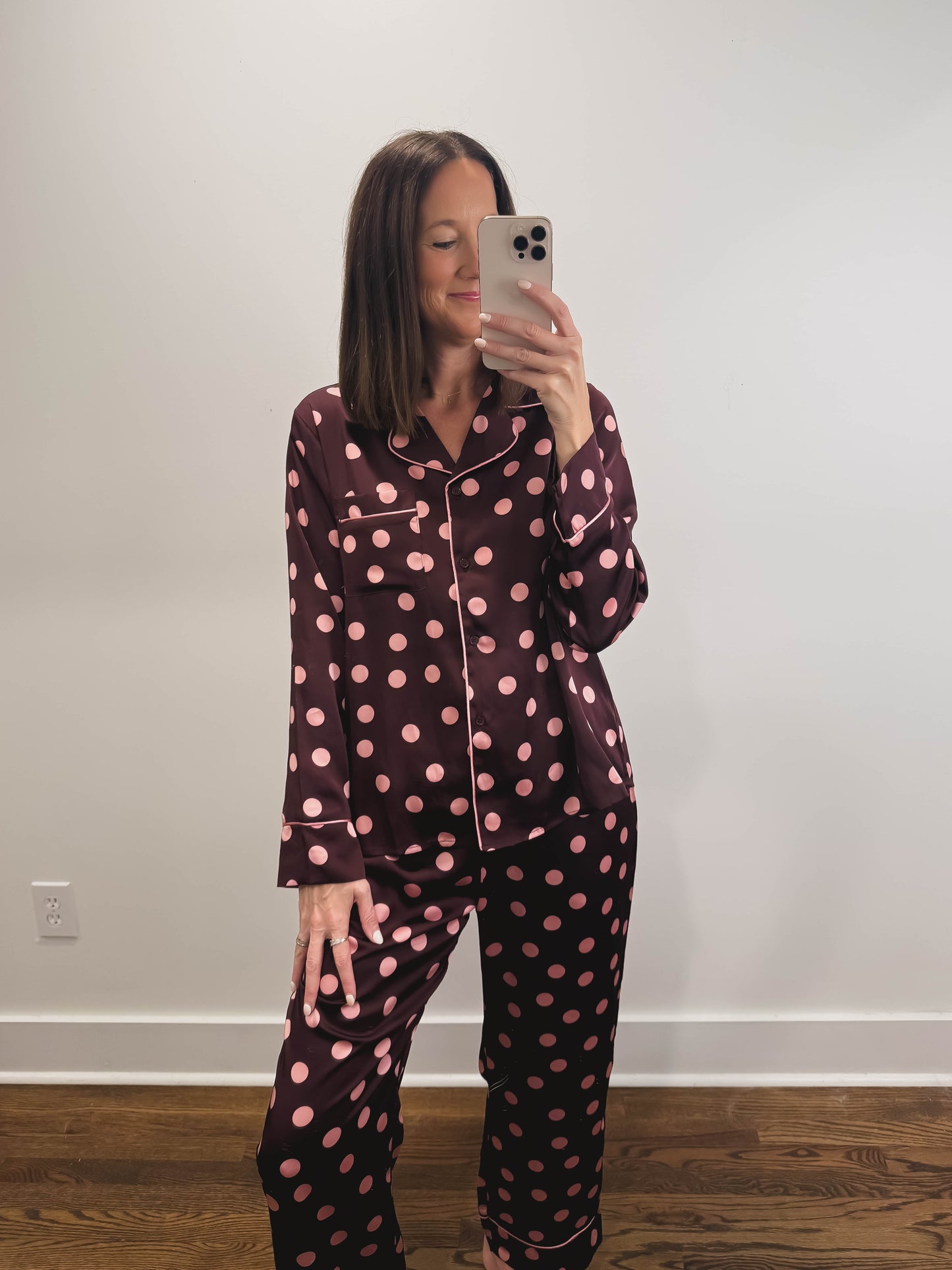 The Dottie Pajama Set in Burgundy