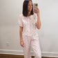 Floral Stripe Ruffle Collar Pajama Set